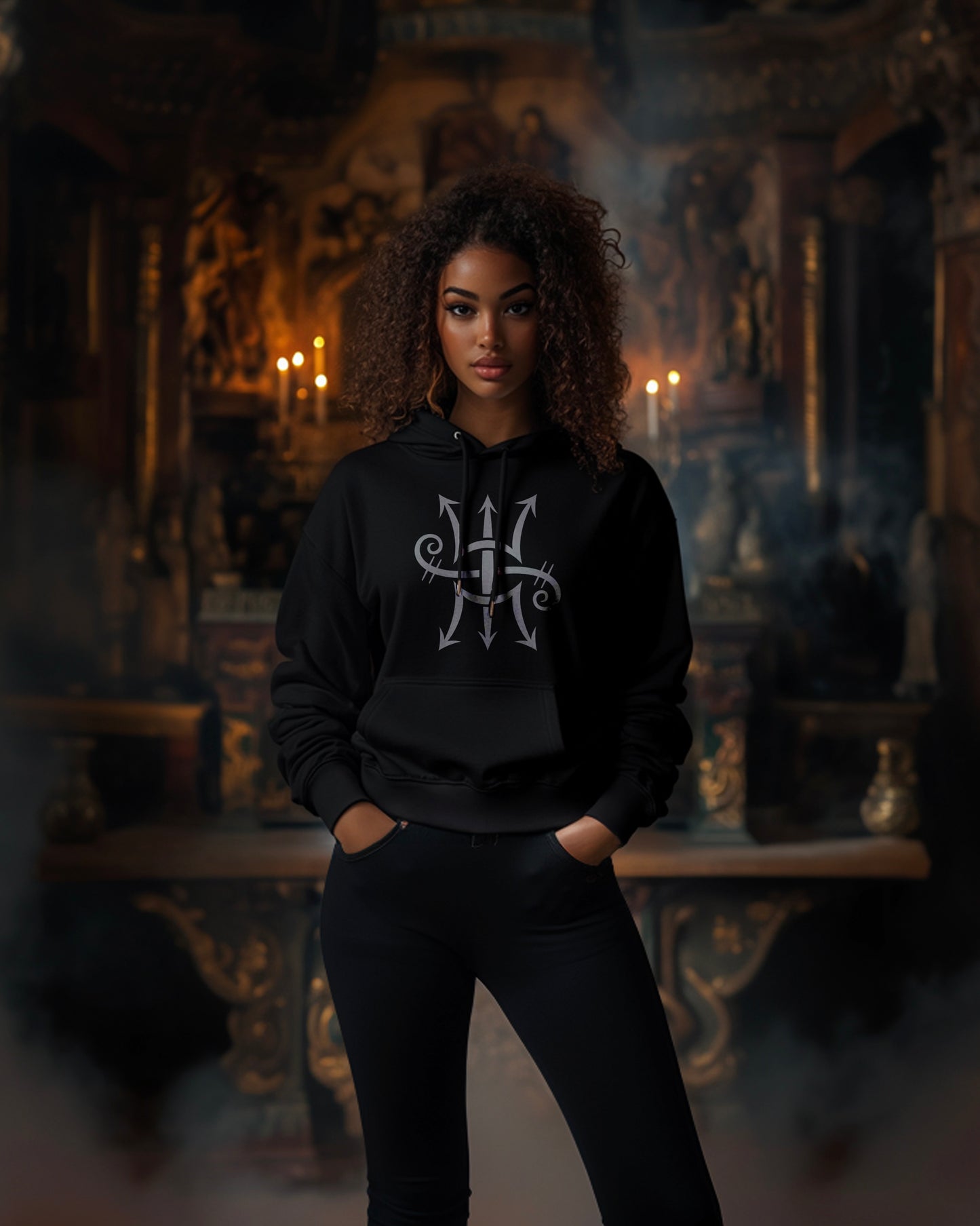 the sigil hoodie. (black, unisex)
